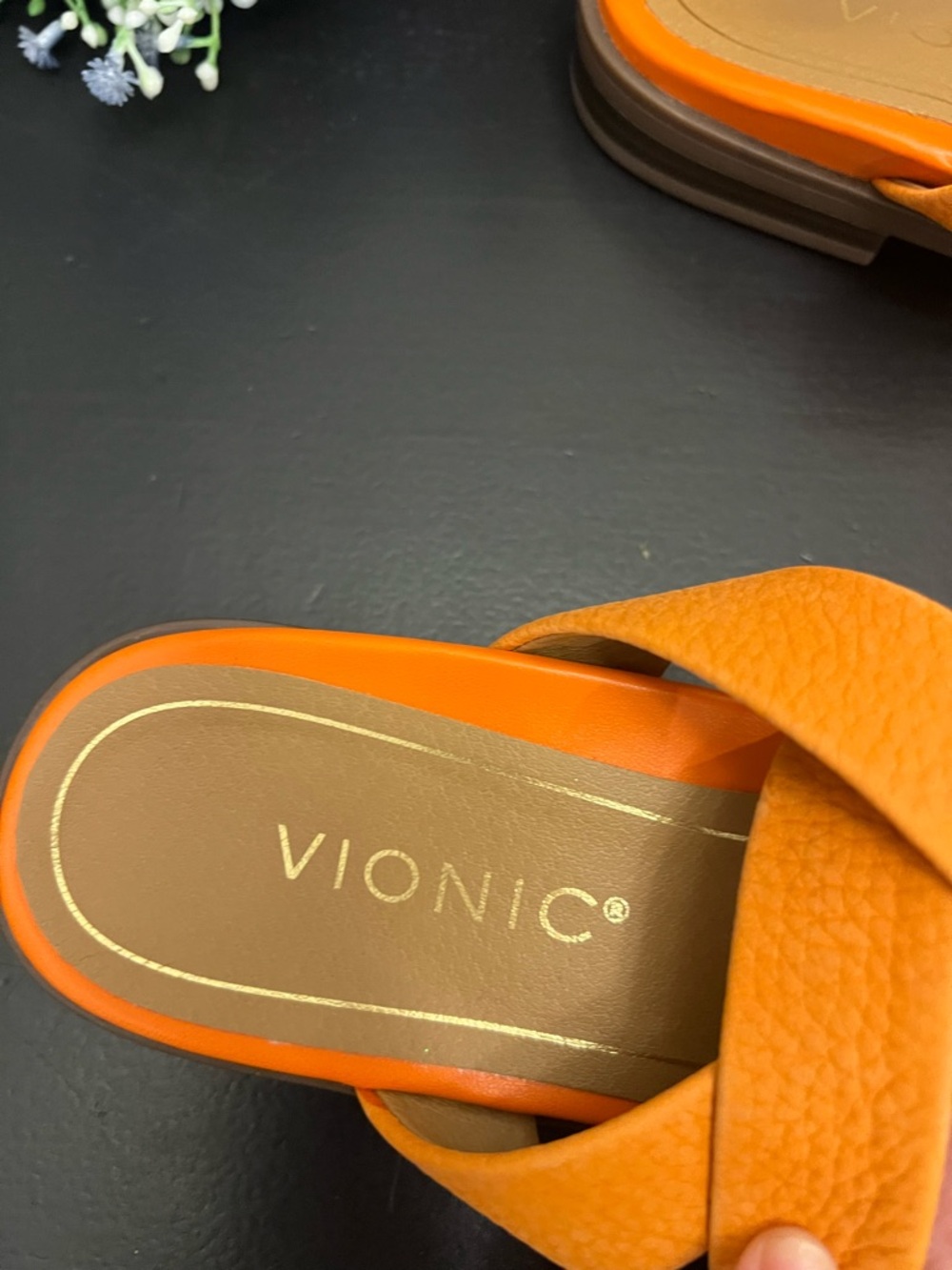 Vionic NWOB Anaya Strappy Ankle Leather Sandals Orange Marmalade Sz 7.5 Summer - Picture 5 of 13